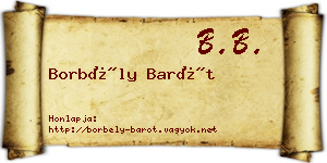 Borbély Barót névjegykártya